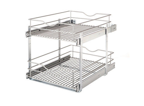 DBLMUB Pull-Out Storage with Double Height-Adjustable Wire Baskets