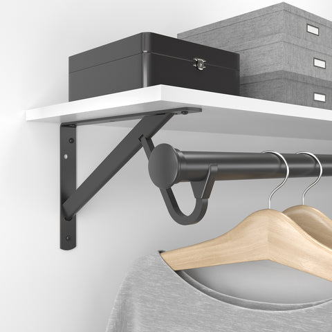 0495 Heavy-Duty Slide‑Thru™ Shelf and Rod Bracket with 3" Hook
